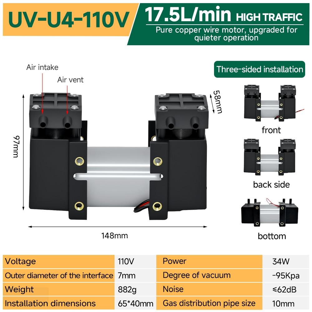 UV U4 double Head Diaphragm Vacuum Pump